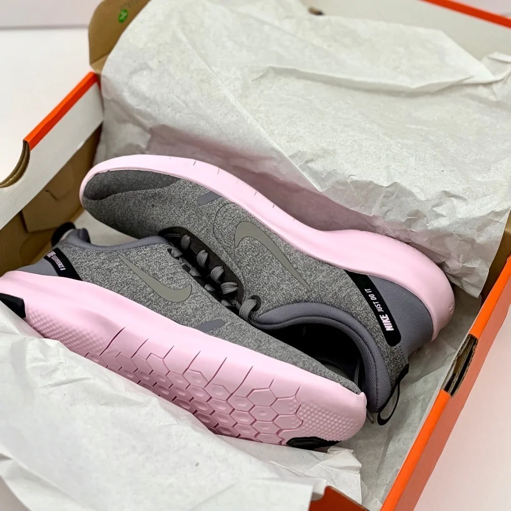 Nike Women's Gray & Pink Flex Running Shoes Size 8
